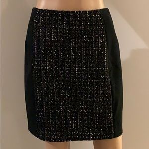 Black glitter pencil skirt